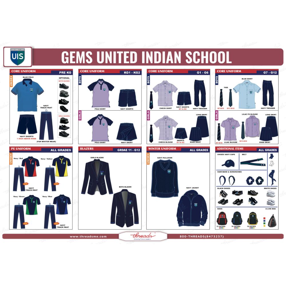Navy Pinstriped Skort - GEMS United Indian School - Abu Dhabi