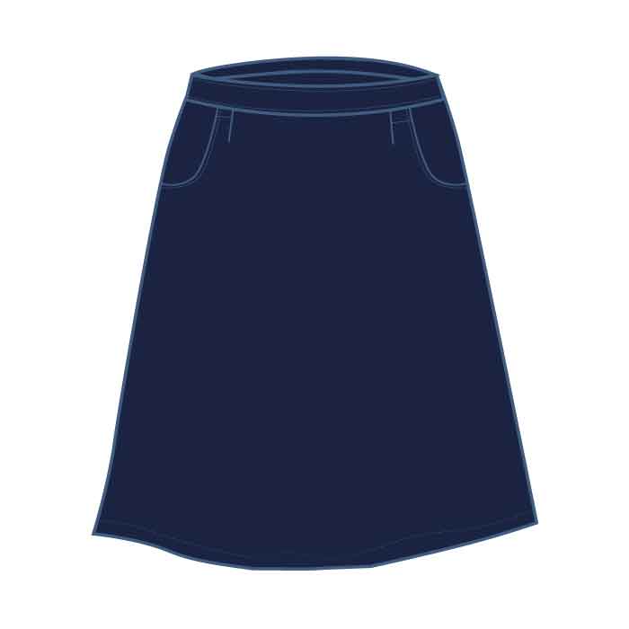 Navy Pinstriped Knee Skirt - The Winchester School - Jebel Ali