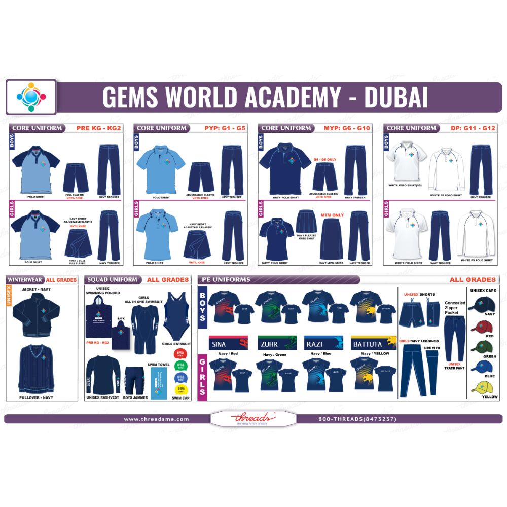 Shorts Knee Length - Navy - GEMS World Academy - Dubai