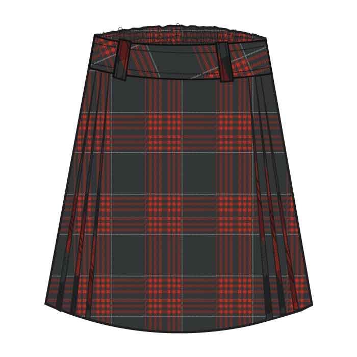 Girls Knee Skirt - Red/Grey - Grade 5-12 - GEMS Legacy School - Dubai