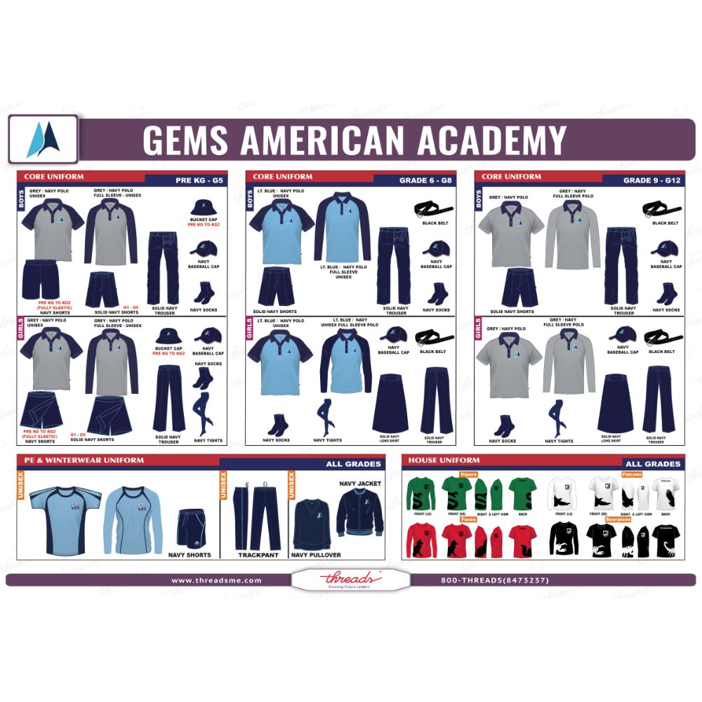 Boys Trousers - Navy - GEMS American Academy - Abu Dhabi