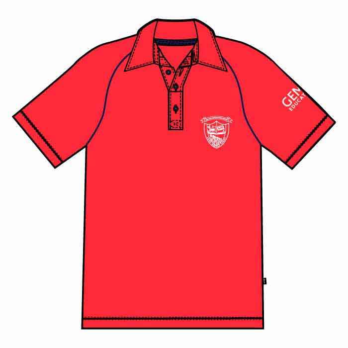 Boys PE Polo Shirt - Red - Unisex - GEMS Our Own School - Sharjah