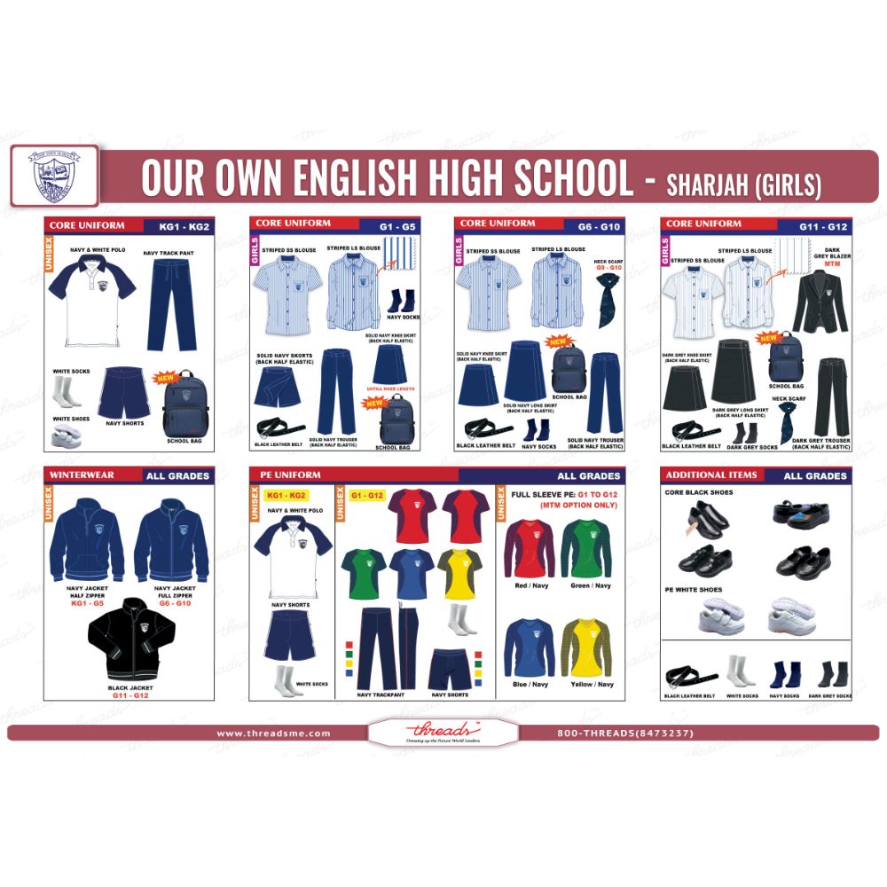 Girls Track Pants - Assorted - Navy/ Red - GEMS Our Own English High School - Sharjah (Girls)