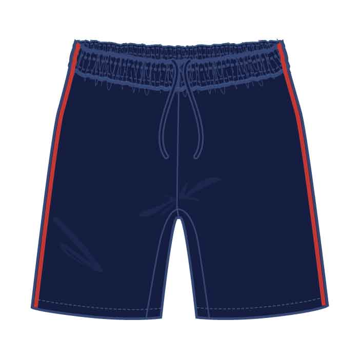 Unisex PE Shorts - Assorted - Navy/Red - The Millennium School - Dubai