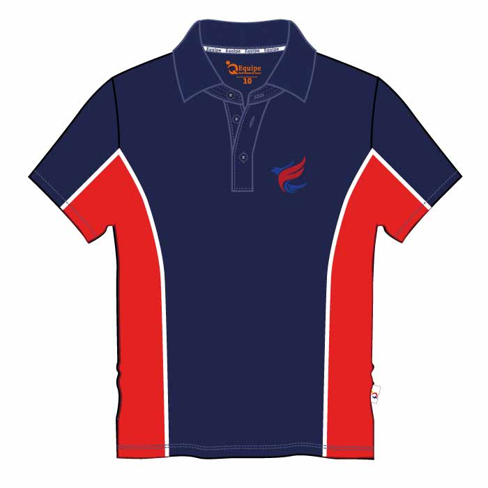 Unisex Short Sleeve PE Polo Shirt - Navy Red - Grades 6-11 - GEMS Al Khaleej International School