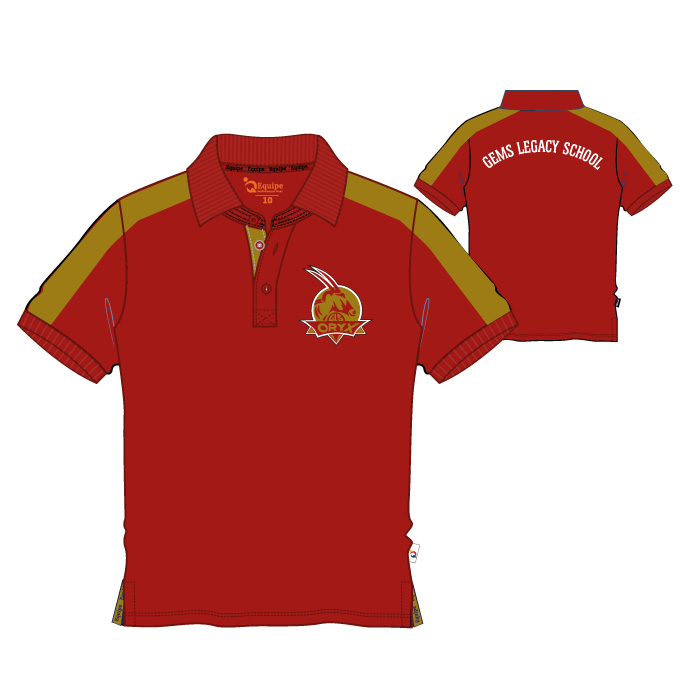 Unisex PE Polo Shirt - Red Gold - GEMS Legacy School - Dubai
