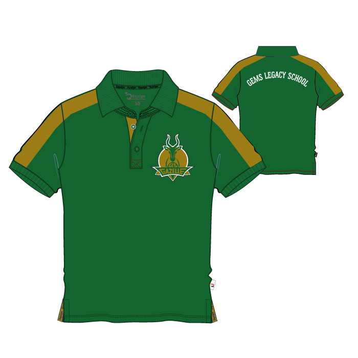 Unisex PE Polo Shirt - Green Gold - GEMS Legacy School - Dubai