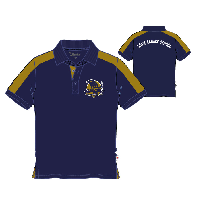 Unisex PE Polo Shirt - Navy Gold - GEMS Legacy School - Dubai