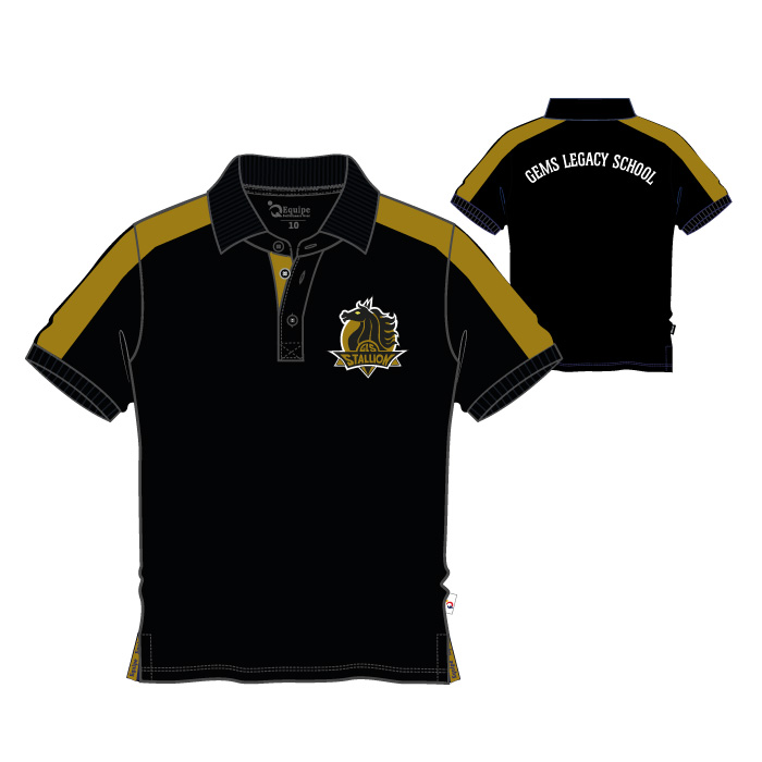 Unisex PE Polo Shirt - Black Gold - GEMS Legacy School - Dubai