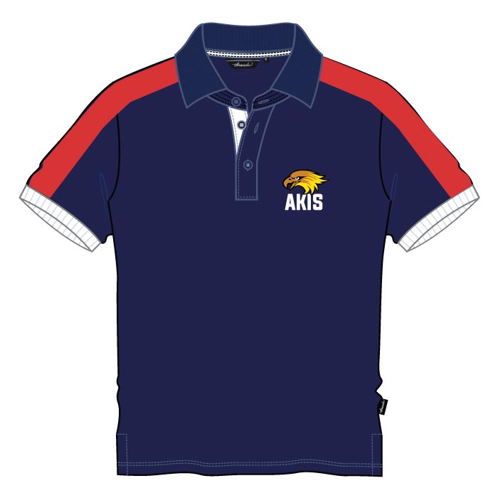 Unisex PE Polo Shirt - Navy Red - Grades 1-5 - GEMS Al Khaleej International School