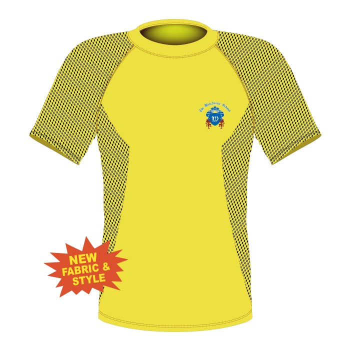 Unisex PE Polo Shirt Sls - Yellow/Navy - The Winchester School - Jebel Ali