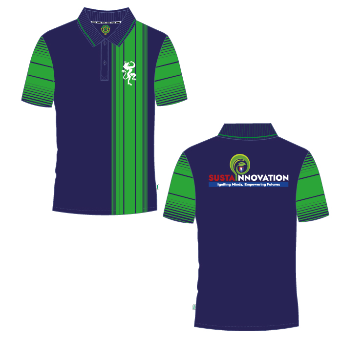 Unisex Sublimation Polo Shirt - Green Navy - GEMS Founders School - Masdar City