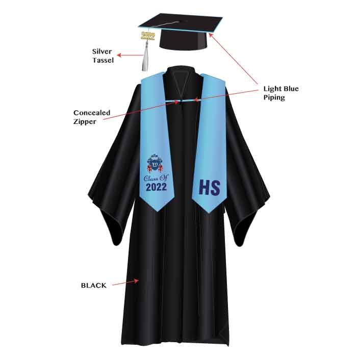 Grad Gown - Sash & Cap - GEMS Winchester School - Dubai