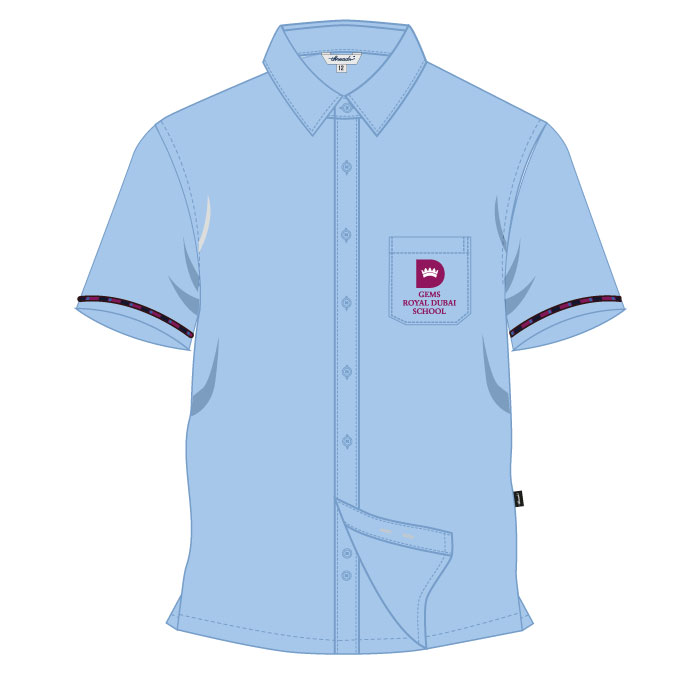 Boys Short Sleeve Shirt - Blue - Grades 1-6 - GEMS Royal Dubai School