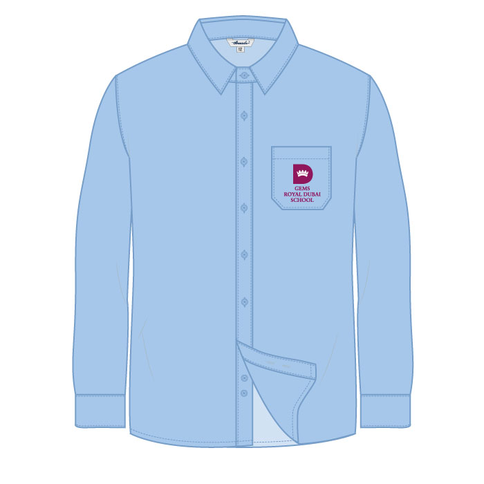 Boys Full Sleeve Shirt - Blue - Grades 1-6 - GEMS Royal Dubai School