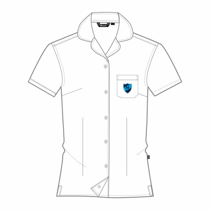 Girls Short Sleeve Blouse - White - Yr 10-13 - GEMS Metropole School - Motor City