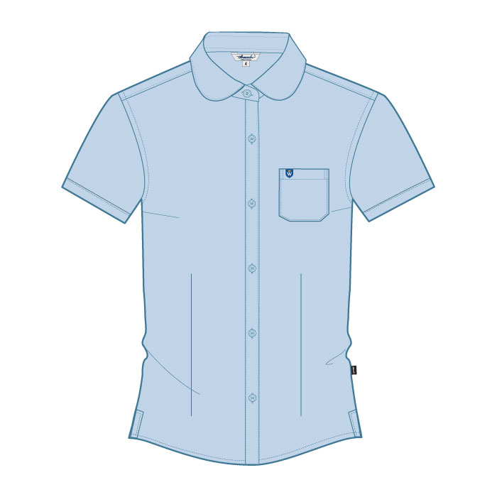 Girls Blouse - Light Blue - Grades 1-4 - GEMS Wellington Academy - Silicon Oasis