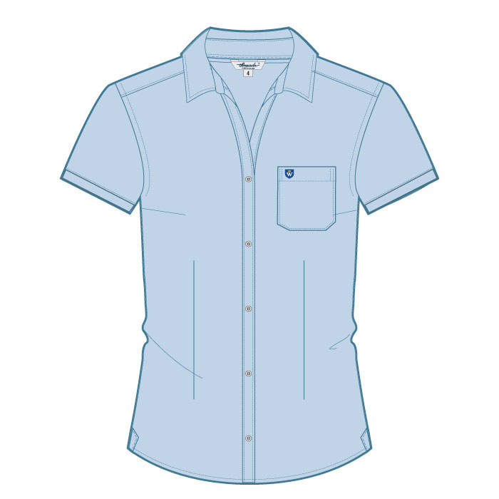 Short Sleeve Blouse - Light Blue - Grade 5-11 - GEMS Wellington Academy - Silicon Oasis