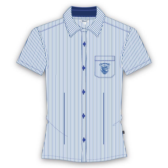 Girls - SS Stripe Blouse - White - Grades 1-10 - GEMS Our Own English High School - Sharjah (Girls)