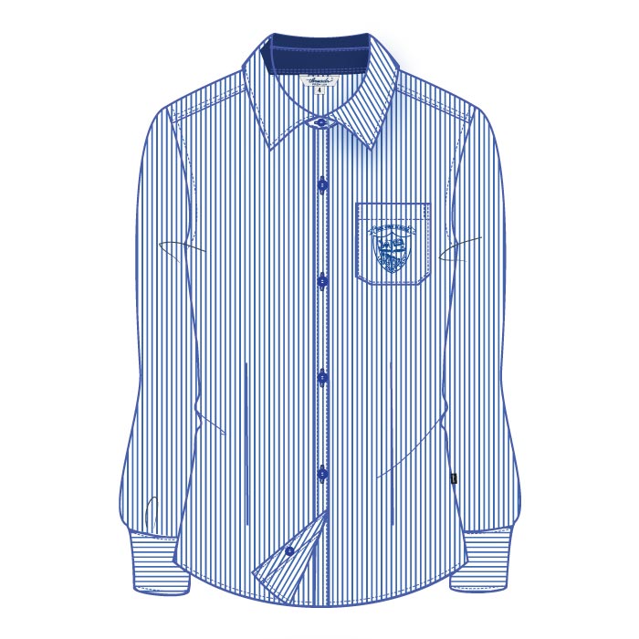 Girls Full Sleeve Stripe Blouse - White - Grade 1-Grade 10 - GEMS Our Own English High School - Dubai (Girls)