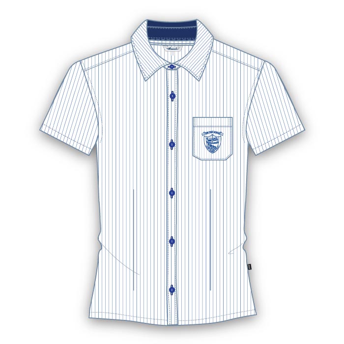 Girls SS Stripe Blouse - White - Grade 11 - Grade 12 - GEMS Our Own English High School - Dubai (Girls)