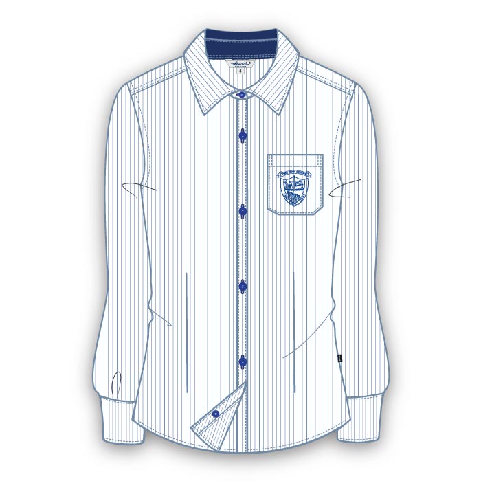 Girls FS Stripe Blouse - White - Grade 11-Grade 12 - GEMS Our Own English High School - Dubai (Girls)
