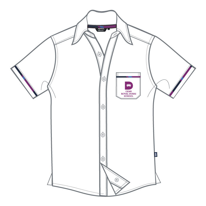 Boys Short Sleeve Shirt - White - Grades 7-11 - GEMS Royal Dubai School
