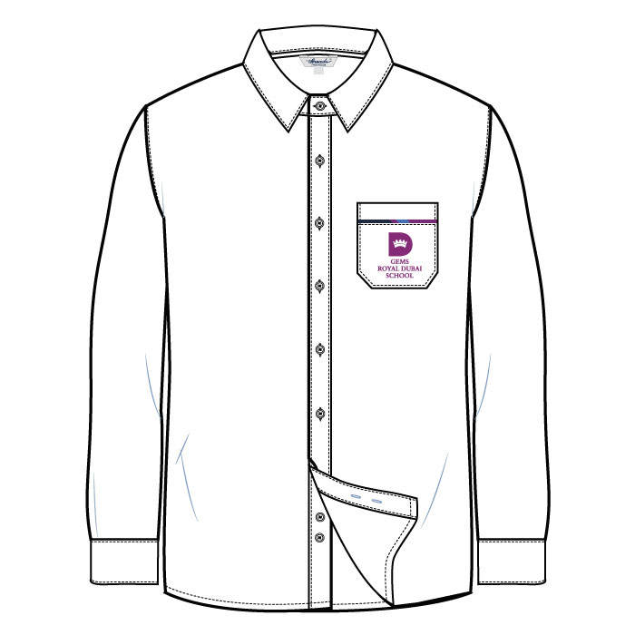 Boys Full Sleeve Shirt - White - Grades 7-11 - GEMS Royal Dubai School