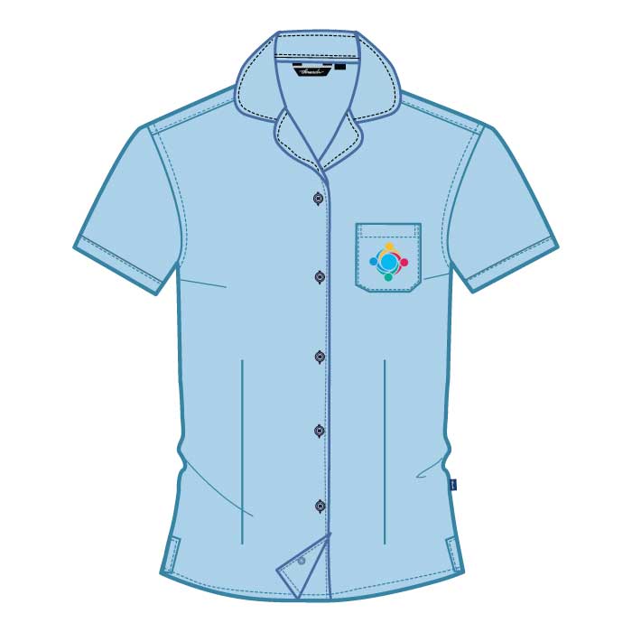 Short Sleeve Blouse - Blue - Grades 1-10 - GEMS World Academy - Abu Dhabi