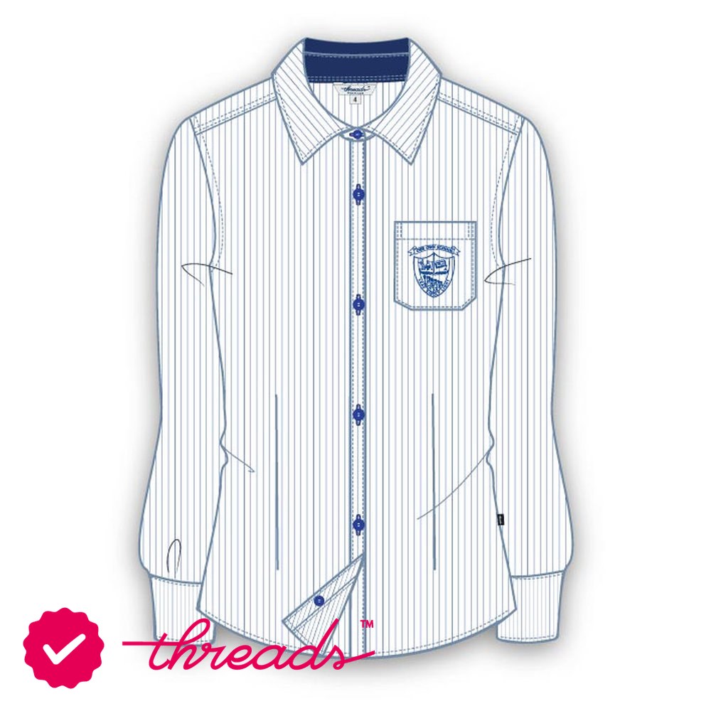 Girls FS Stripe Blouse - White - Grade 11-Grade 12 - GEMS Our Own English High School - Sharjah (Girls)