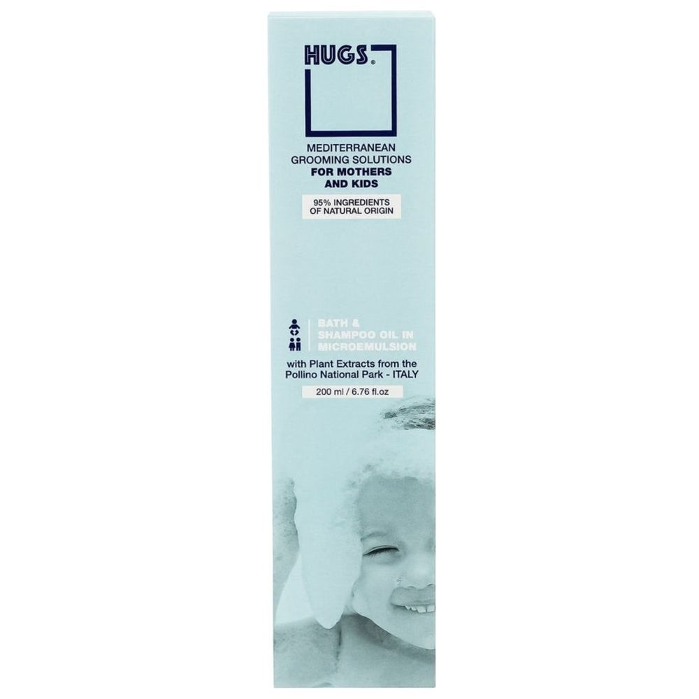 Hugs - Baby Bath & Shampoo Oil In Microemulsion - 200 ml