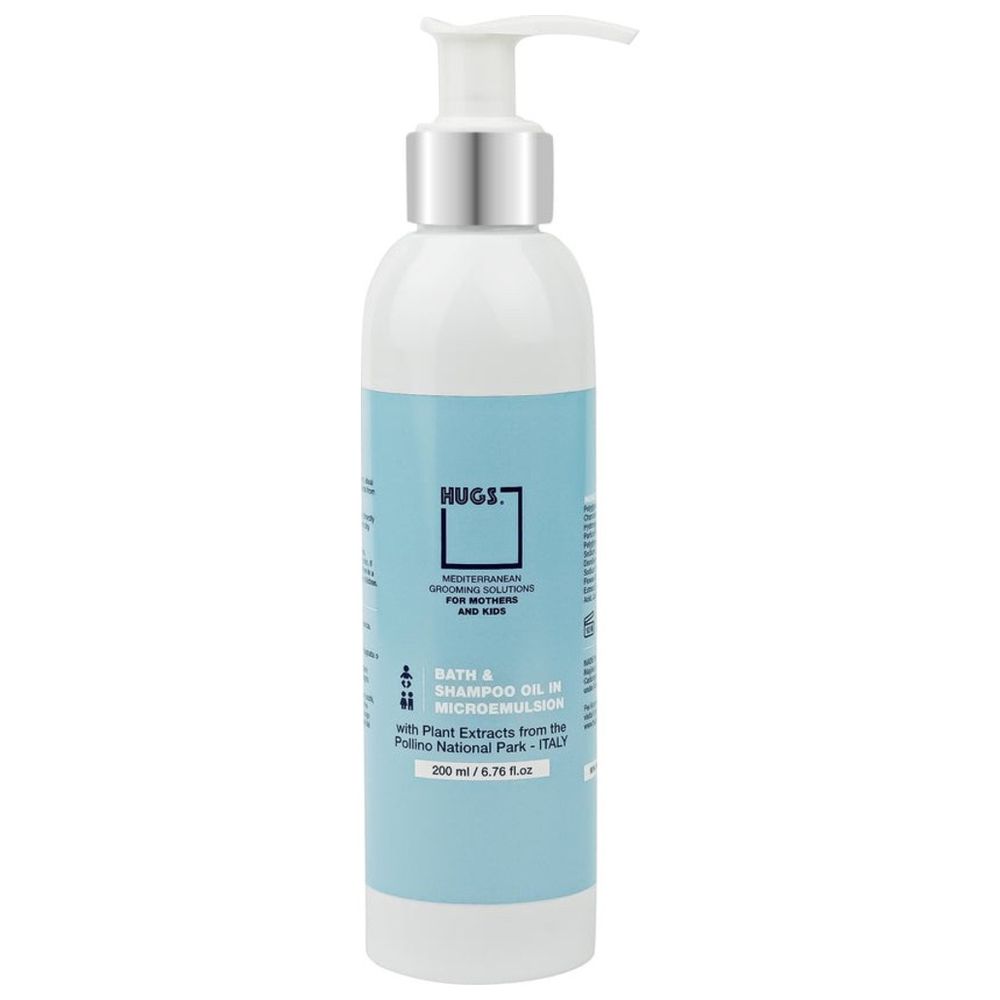 Hugs - Baby Bath & Shampoo Oil In Microemulsion - 200 ml