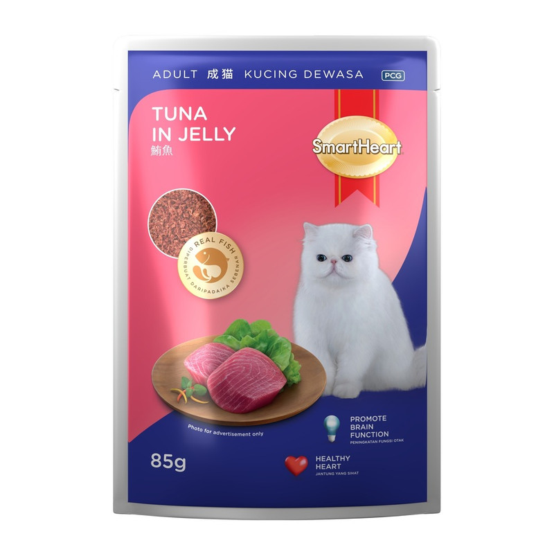 Smartheart - Pouch Adult Cat Wet Food Tuna In Jelly - 85gm