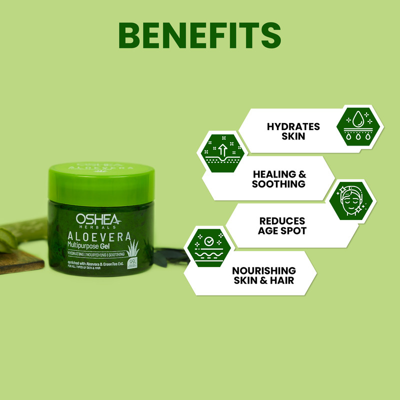 Oshea Herbals - Aloevera Multipurpose Gel For All Types Of Skin & Hair 300ml
