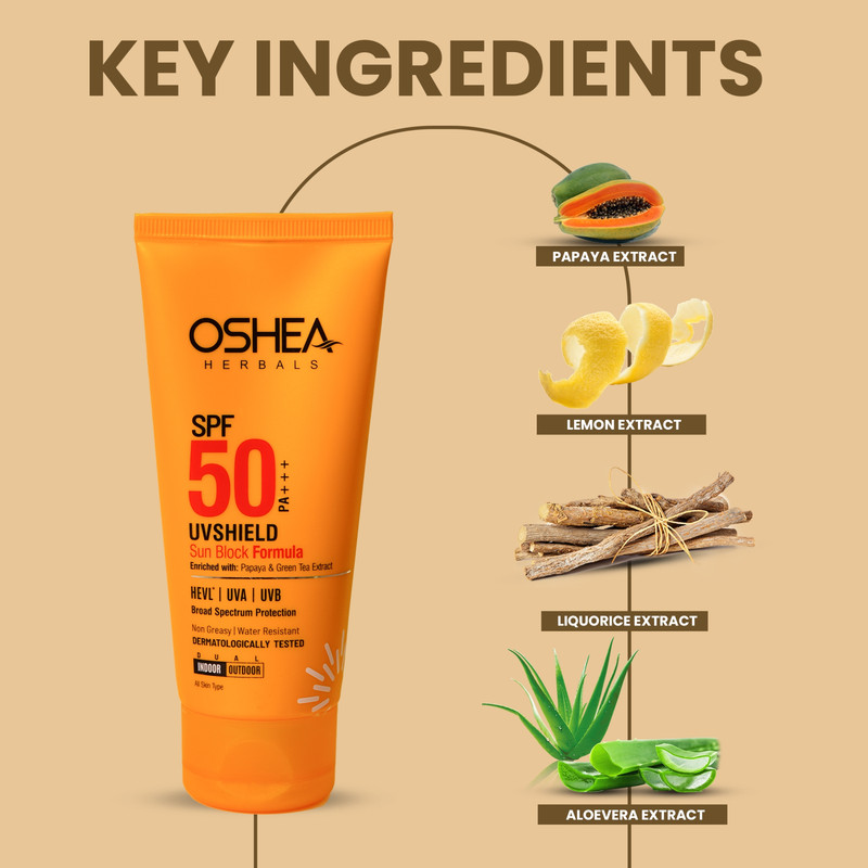 أوشيا هيربالز - تركيبة واقية من الشمس UV Shield SPF50 مع PA+++ 120 غرام
