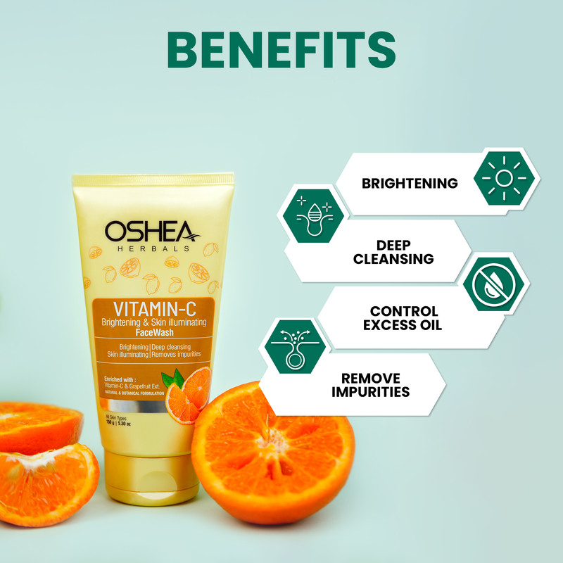 Oshea Herbals - Vitamin C Brightening & Skin Illuminating Facewash For All Skin Types 150g