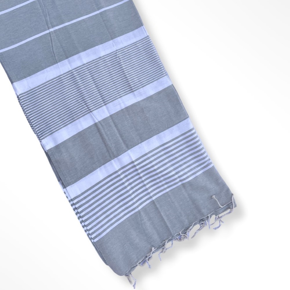 Hammam Corner - The Line Beach Towel - Clear Grey