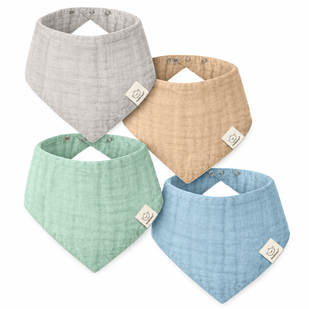 Keababies - Organic Baby Bandana Drool Bibs - 4 Pc Set