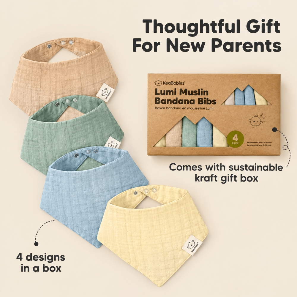 Keababies - Organic Baby Bandana Drool Bibs - 4 Pc Set