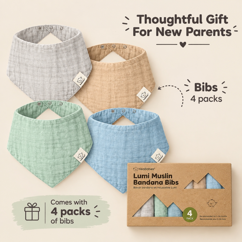 Keababies - Organic Baby Bandana Drool Bibs - 4 Pc Set