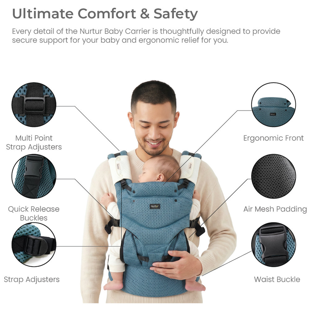 Nurtur - Willow Deluxe Mesh Infant Baby Carrier - Green