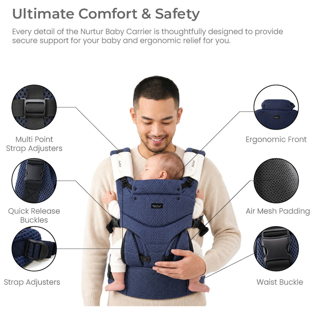 Nurtur - Willow Deluxe Mesh Infant Baby Carrier - Blue