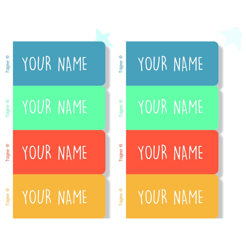 TagMe - Personalised Name Label - Colorful - 48 Pcs