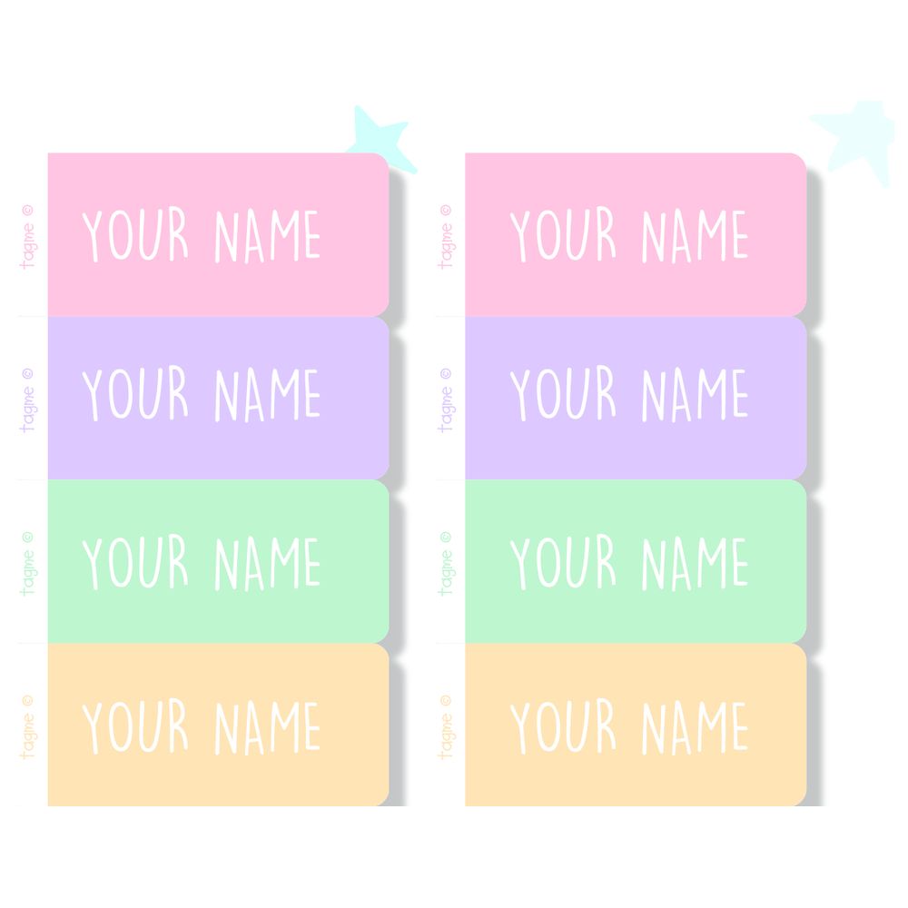 TagMe - Personalised Name Label - Unicorn - 48 Pcs