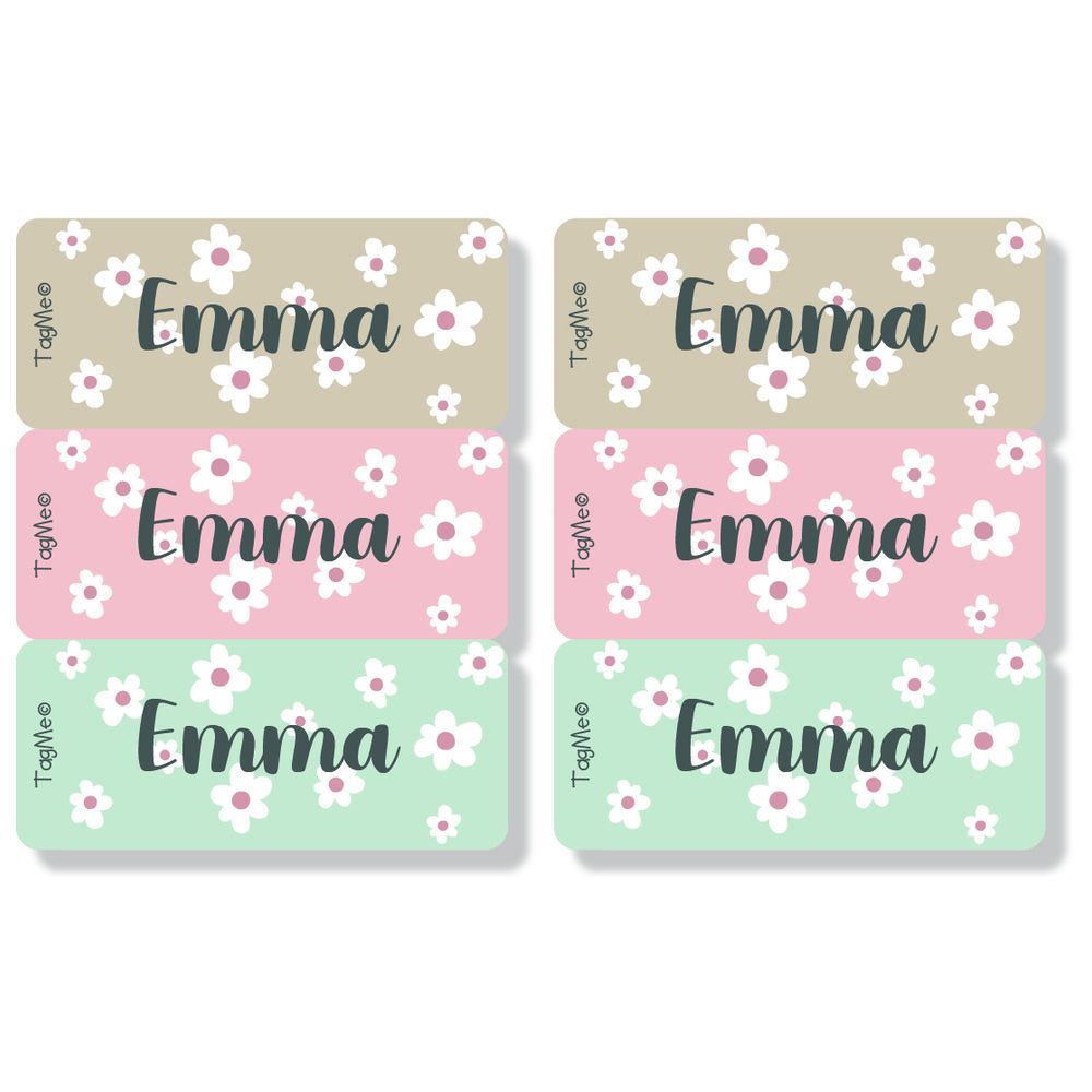 TagMe - Personalised Small Name Design Label - Flower - 48 Pcs