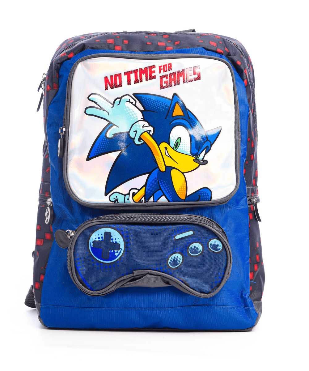 Sonic - School Backpack - 16-inch With Lunch Bag And Pencil Case - Blue - 3pcs