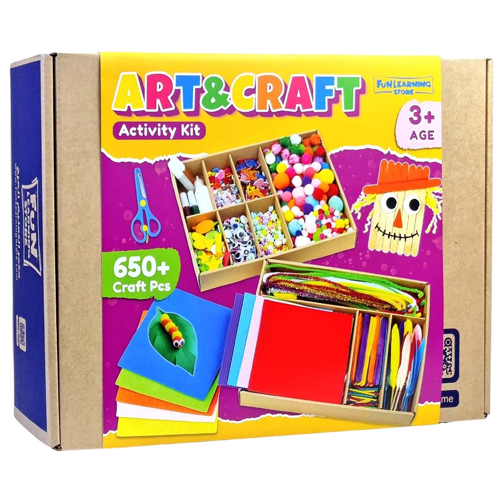 Fun Learning Store - Art & Craft Activity Kit - 650+ Craft Pieces