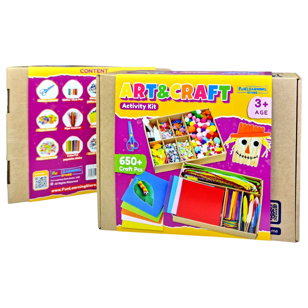 Fun Learning Store - Art & Craft Activity Kit - 650+ Craft Pieces