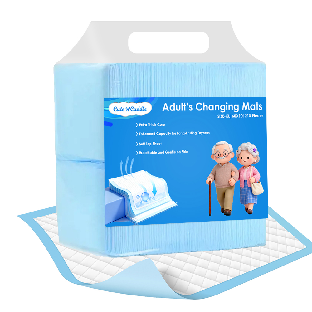 Cute 'n' Cuddle - Adult Disposable Bed Pads - Blue - 60 x 90 cm - Pack Of 210