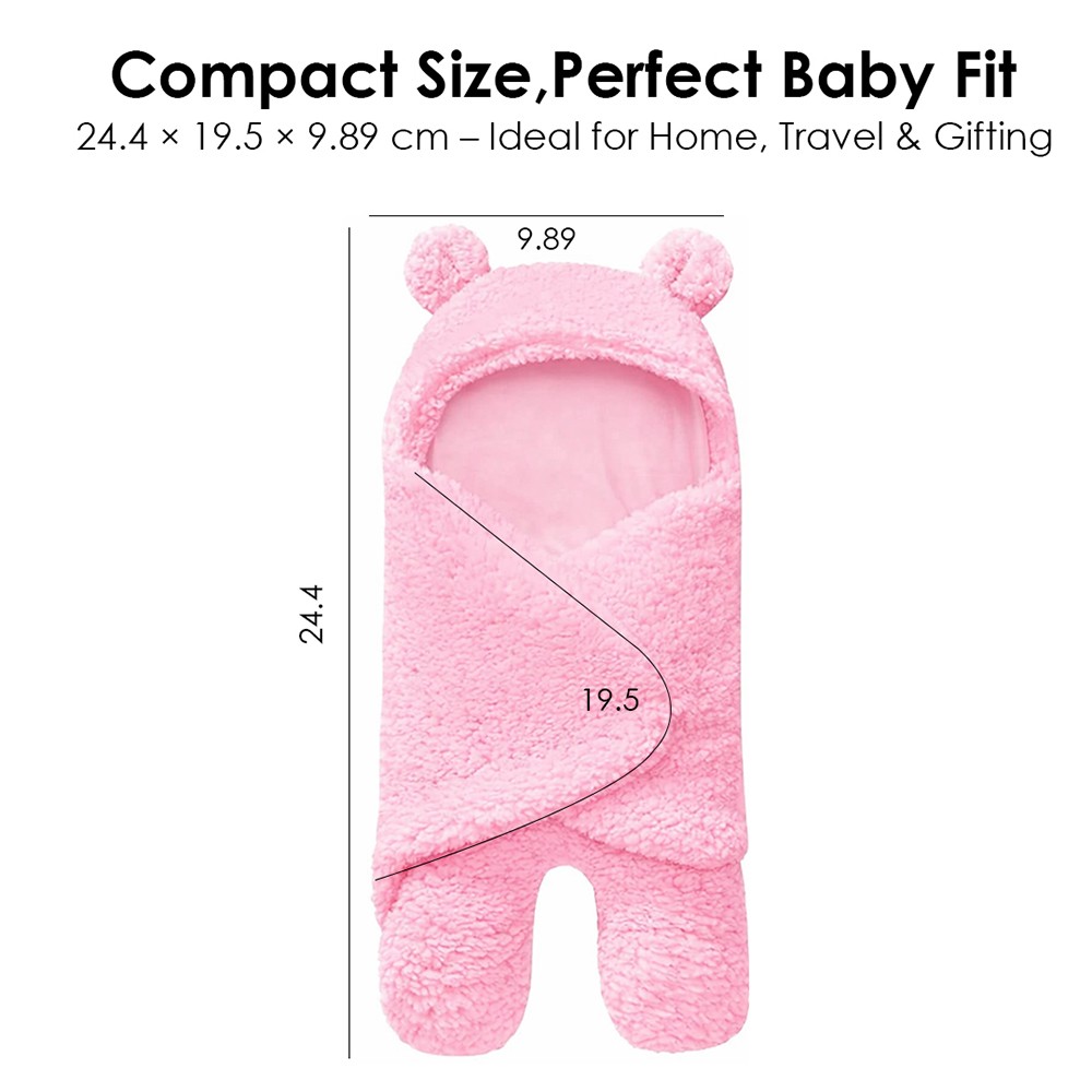 Cute 'n' Cuddle - Ultra-Soft Hooded Baby Blanket - Pink